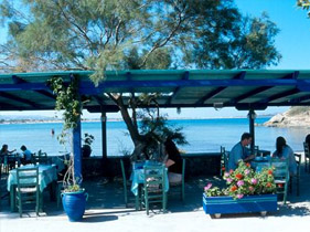restaurant of Nissaki Beach Hotel, Naxos, Saint George Beach